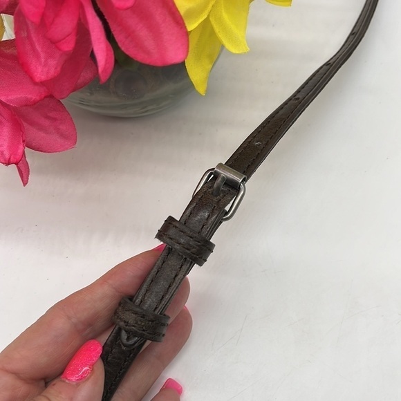 Frye Melissa Brown Leather fold over Crossbody Bag. BRN2366D - Picture 13 of 16